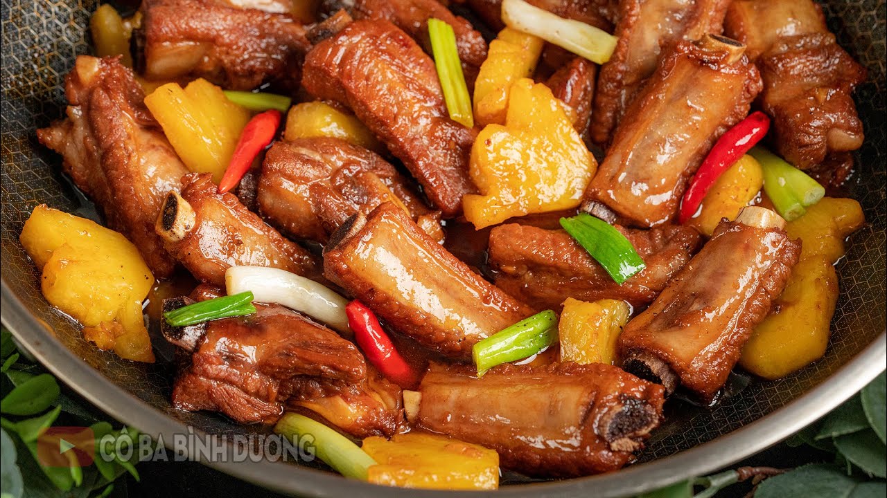 Bí Quyết Sườn Kho Khóm đặc biệt, không cần ướp sườn vẫn thấm vị đậm đà | Caramelized pork ribs