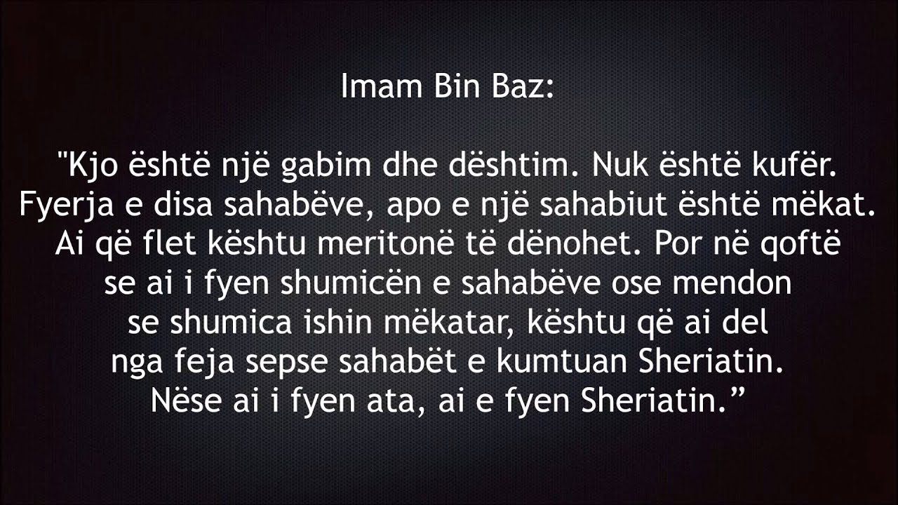 Bin Baz lidhur me deklaratën e Sejjid Kutubit lidhur me Muavijen dhe Amr bin el-As