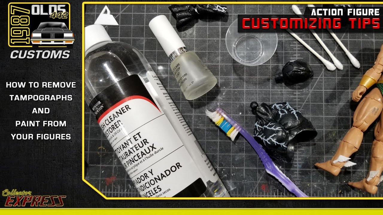 Customizing Action Figures Tutorial - How to Remove Tampographs and Paint from figures