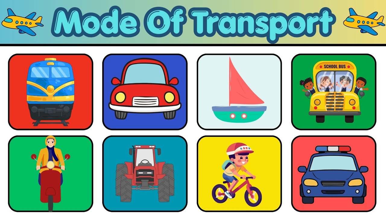 Transport Vehicles for Kids | Car, Bus, Train, Airplane, Ship 🚂 | Educational Video #toddlerlearning