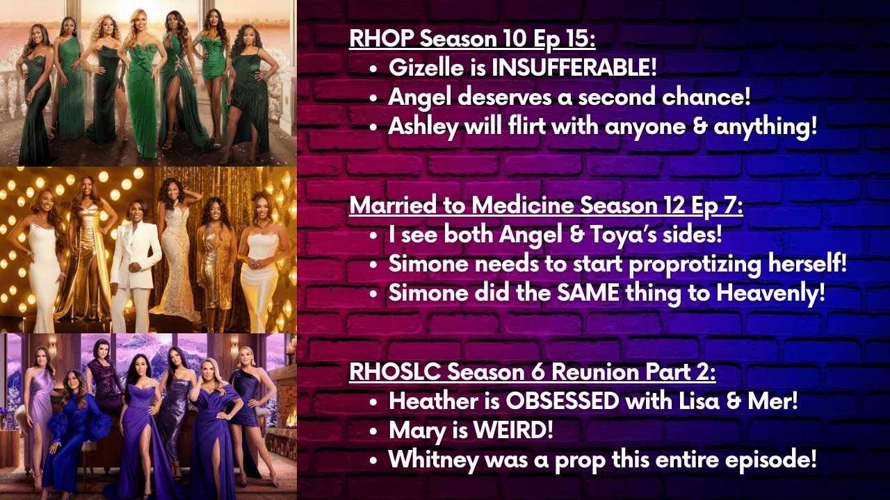 Reality TV Recaps: RHOP, RHOSLC & Married to Medicine #rhop #rhoslc #marriedtomedicine #realitytv