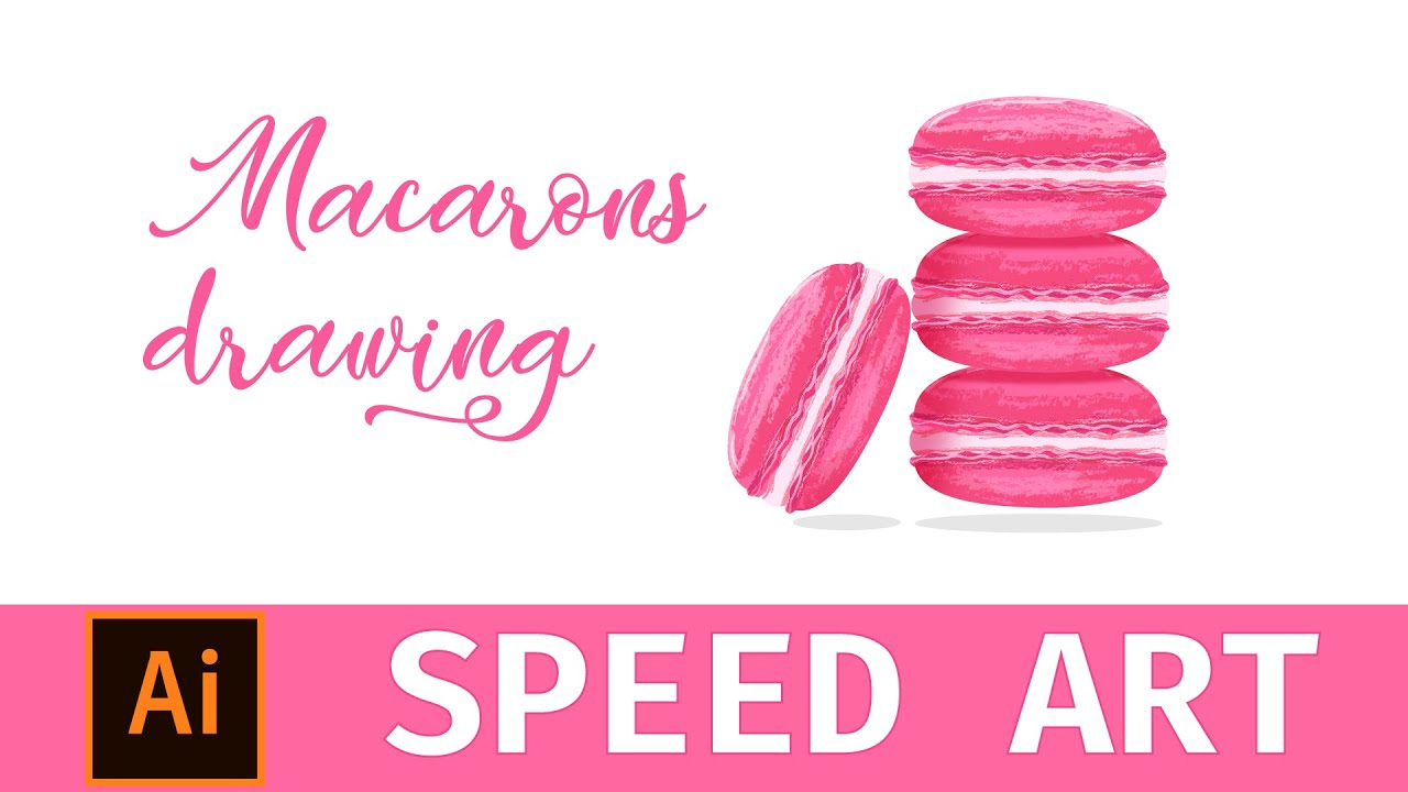 Macarons drawing in Adobe Illustrator. Speed Art.