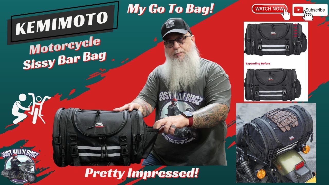 Kemimoto Motorcycle Sissy Bar Bag