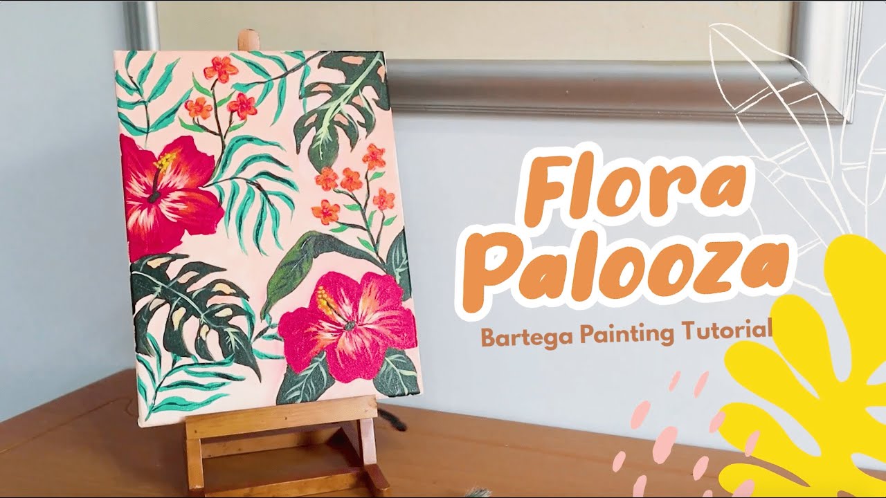 🌺Vibrant Tropical Flower | Acrylic Painting Tutorial for Beginner
