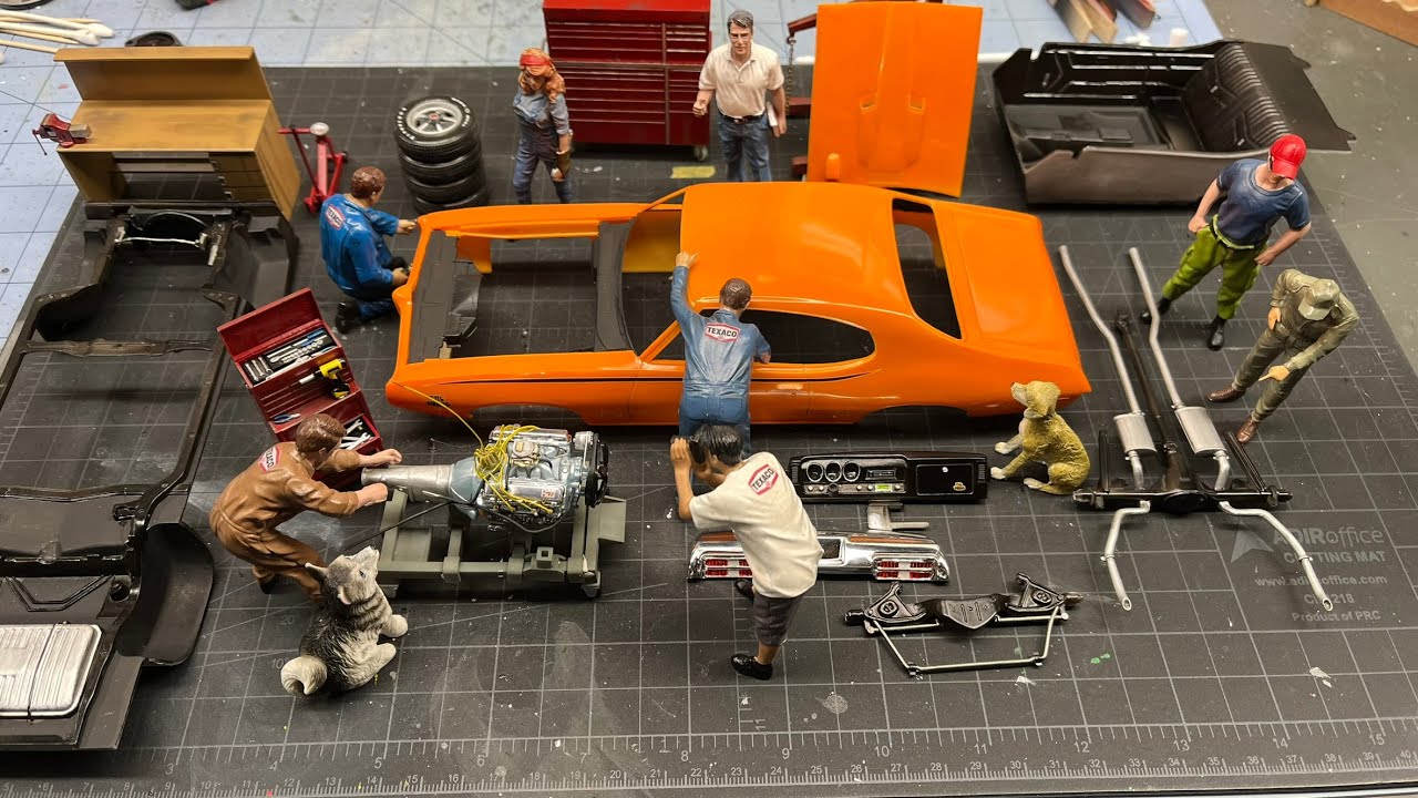 The Revell 69 Pontiac GTO Build Update 4.  What a great kit!!