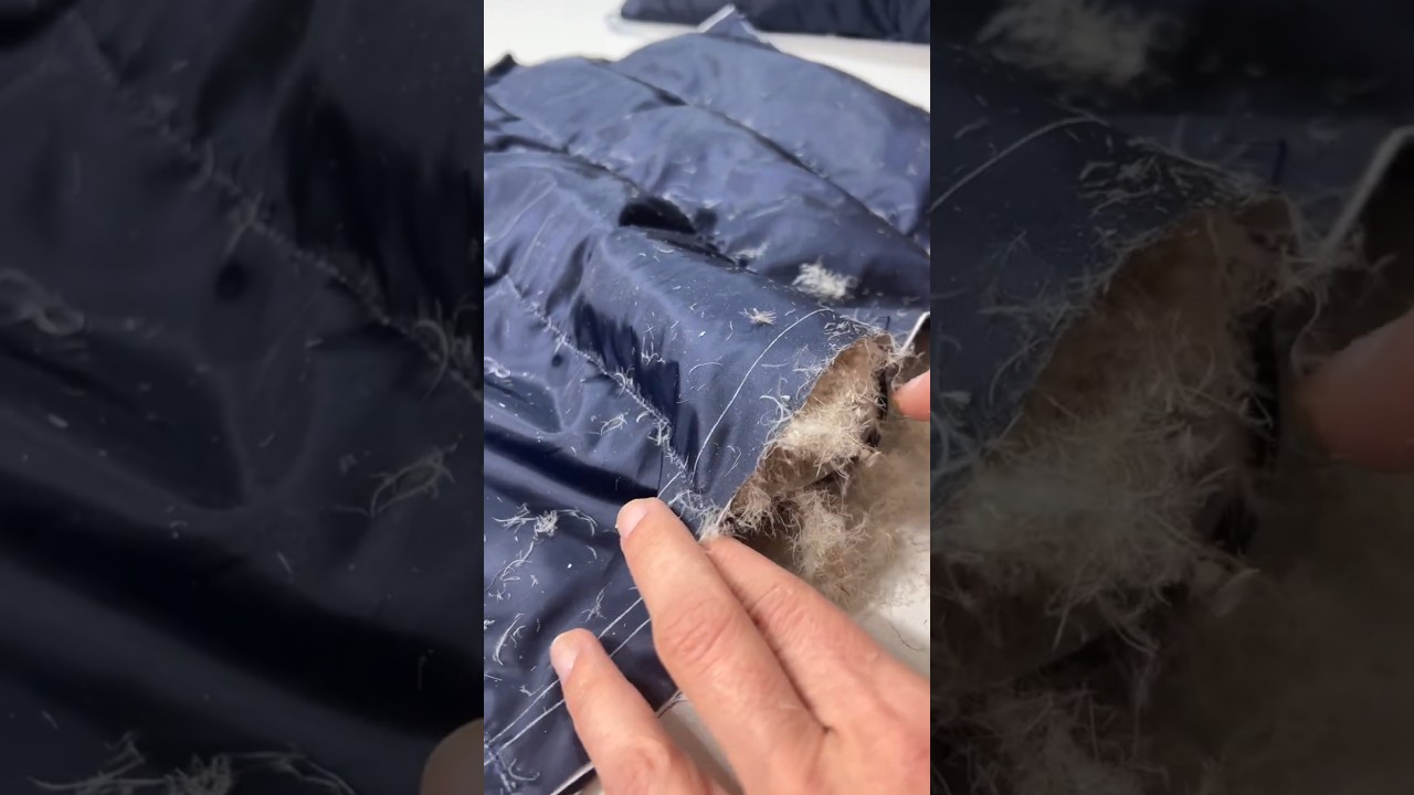 Stuffing The Jacket With Down #sew #fashion #moda #creative #sewcreative #sewinstyle #goose #sewing