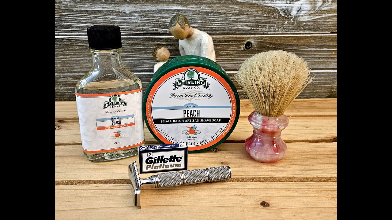 Stirling Glacial Peach and RazoRock SS Lupo With .58 Plate