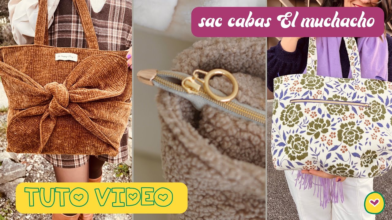 Comment coudre le sac cabas zippé El Muchacho ? Le tuto couture vidéo pas à pas