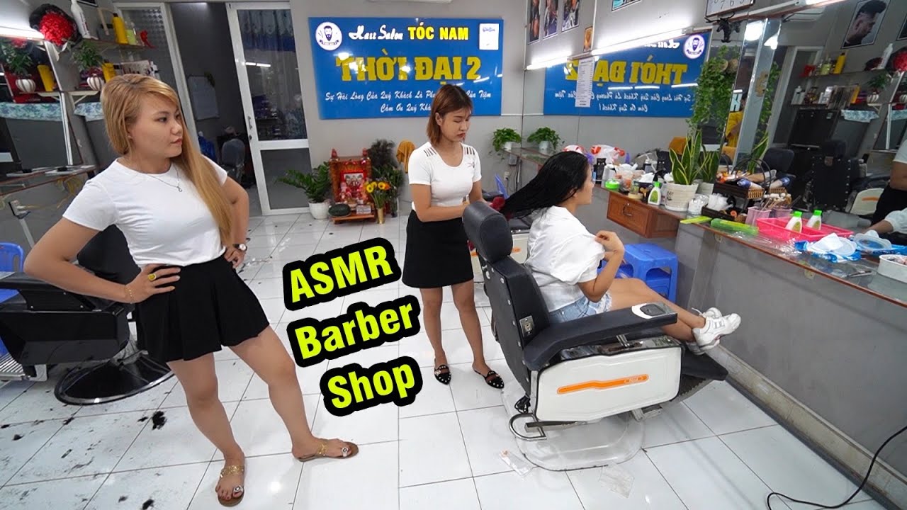 ASMR Massage Face & Wash Hair in Vietnam Barber Shop for Girl 2020