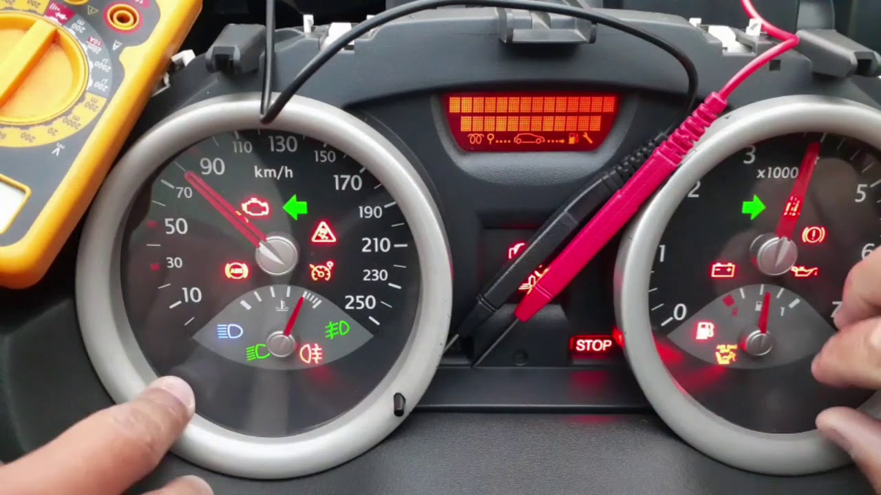 Teste Painel Megane Sd identificando Pilantragem Luz Airbag.!