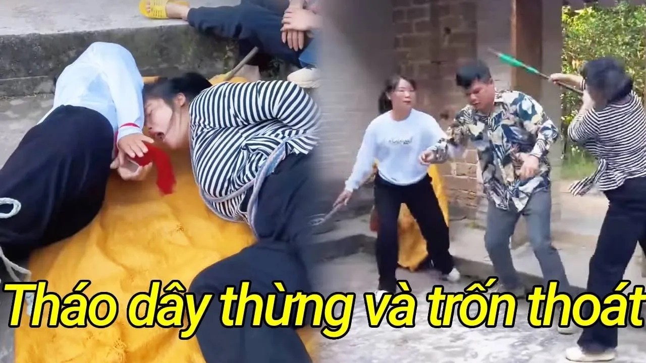 Những người phụ nữ bị trói giúp nhau tháo dây trói và đá tên buôn người ra xa khi chúng trốn thoát.