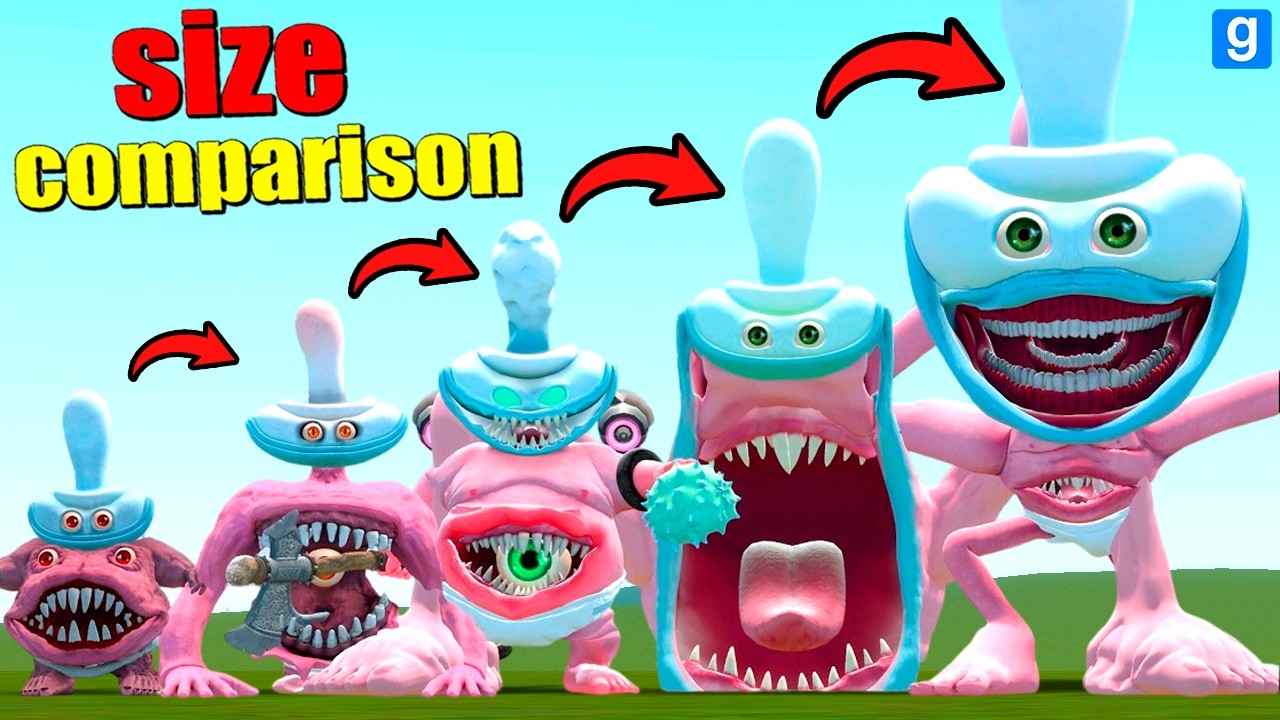 NEW SIZE COMPARISON OF ALL BINKY DRINKY DARK PALS THE 1ST FLOOR In Garry's Mod!