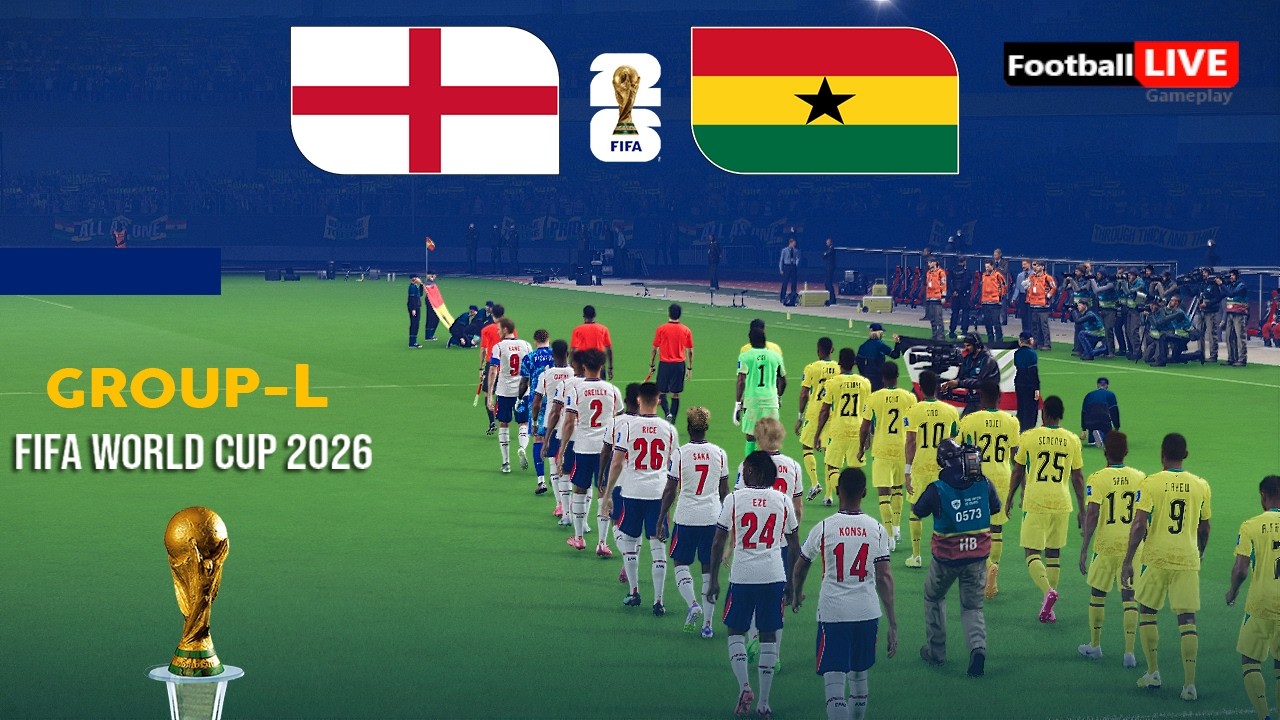 ENGLAND vs GHANA - FIFA World Cup 2026 Group-L | Full Match All Goals | Simulation PES