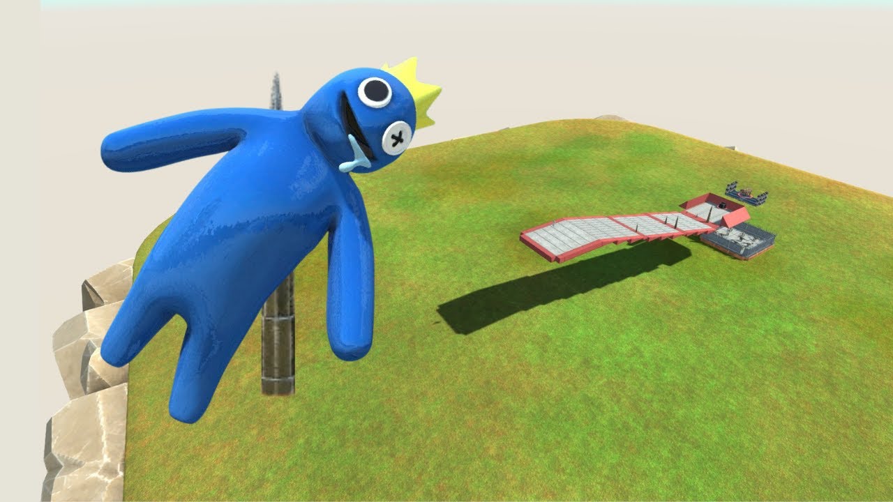 Rainbow Friends Blue Meets Triple Spike Obstacle Course - Animal Revolt Battle Simulator