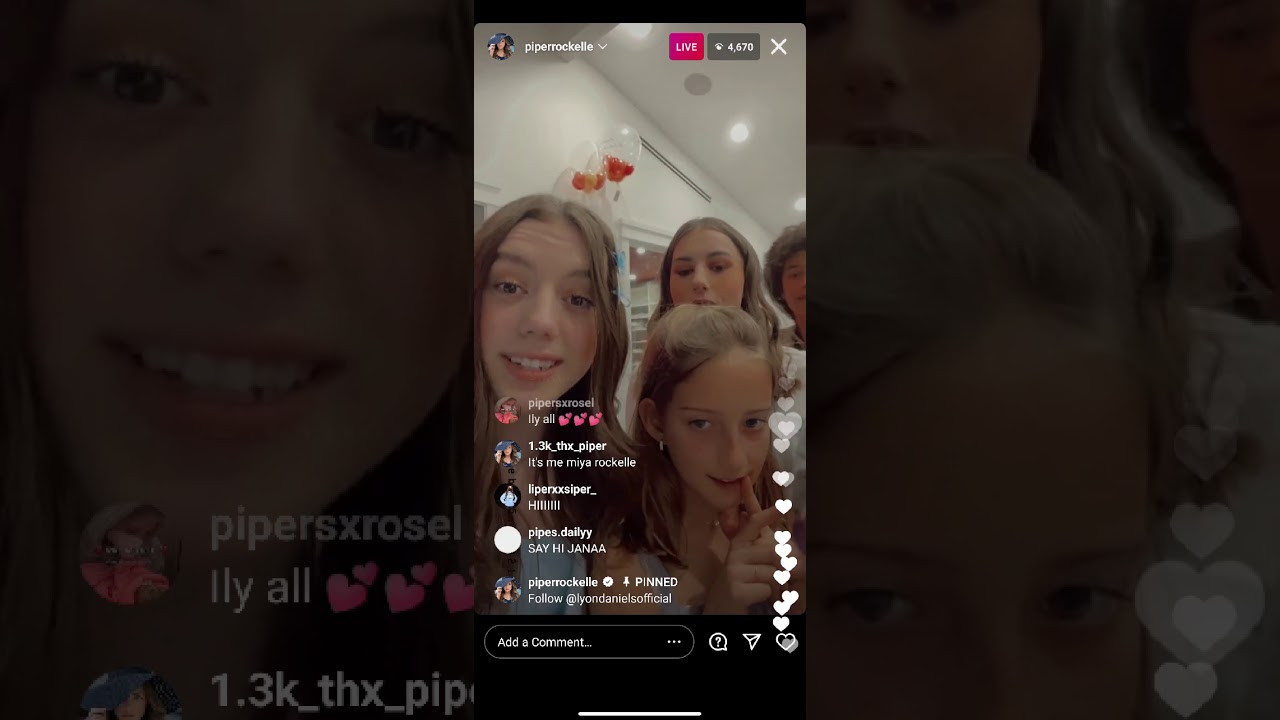 Piper Rockelle Instagram Live *02/25/2021* (liper first kiss😱)