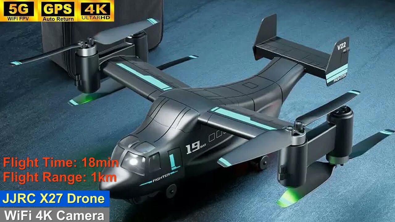 JJRC X27 (V-22) Double Rotor 4K Brushless Drone – Open Box !