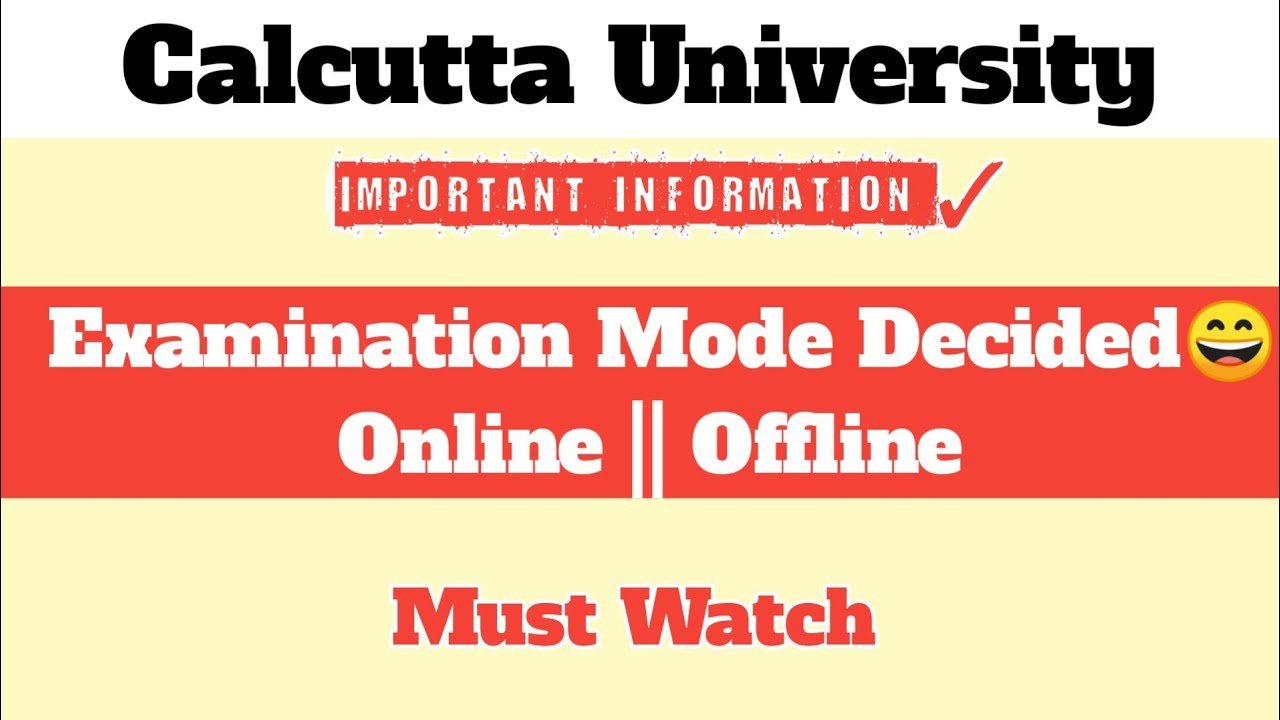 Calcutta University Exam Mode ? || Online/Offline & Important Information 😱