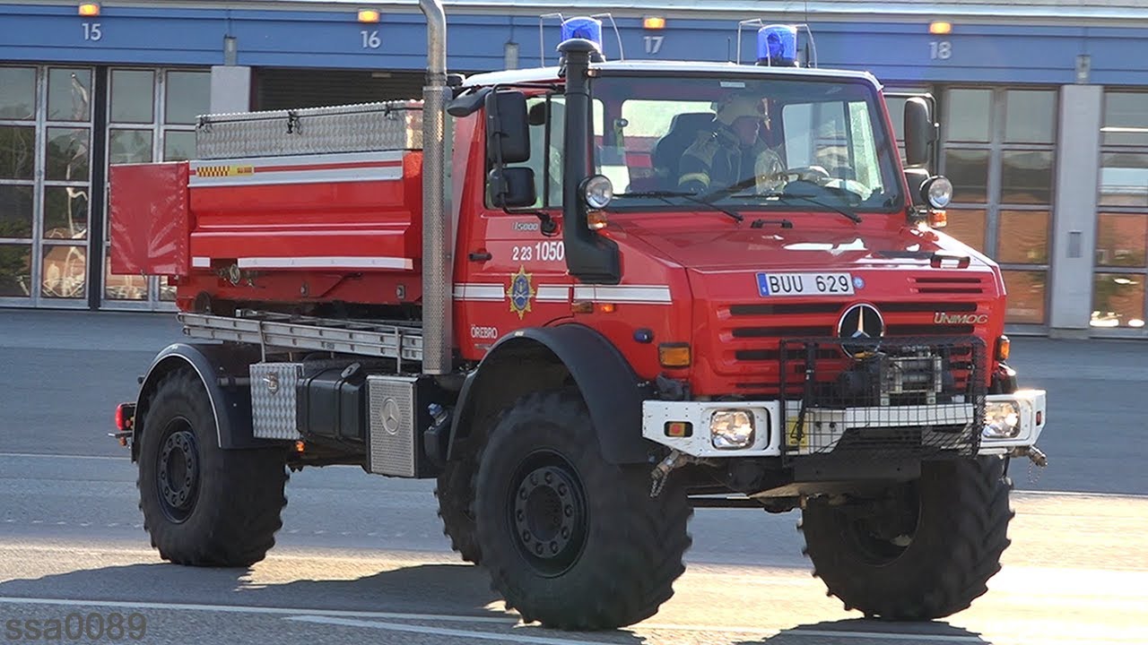 Utryckning Örebro 23-1020, 23-1050 responding to grass fire [SE | 7.2017]
