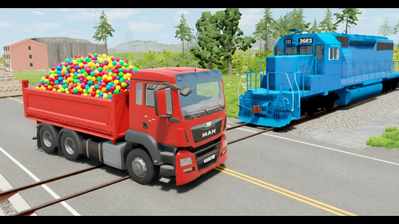 Flatbed Truck McQueen-Truck Transport-Car vs Truck #47  | BeamNG Drive