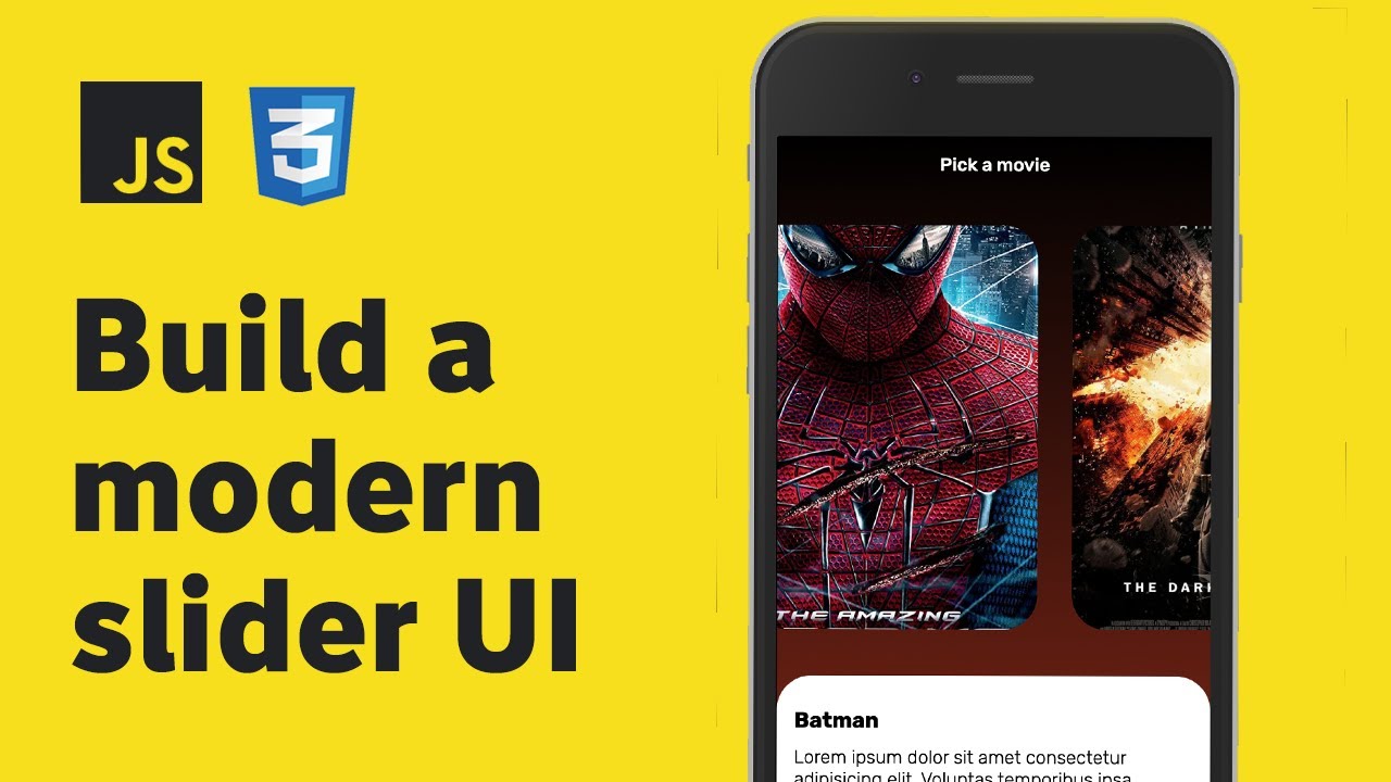 Build an Animated Slider UI for mobile with JS, CSS & HTML