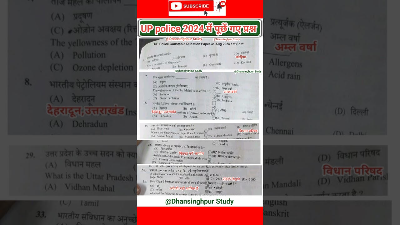 Up police previous year question paper, up police exam 2024 sovled question paper,#uppolice #gk