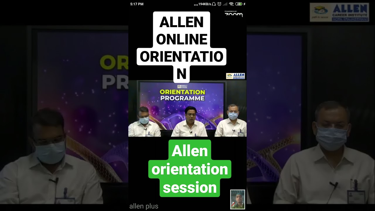ALLEN ONLINE ORIENTATAION SESSION 