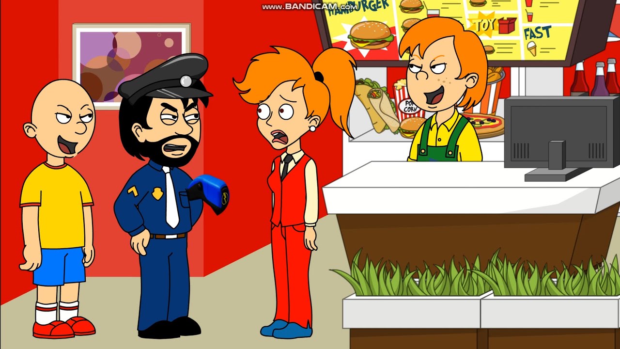 Caillou Works At Chuck E Cheese/Ungrounded/Miss Martin Destroys The Restaurant/Arrested