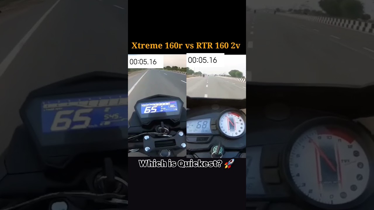 Hero Xtreme 160r vs TVS Apache RTR 160 drag race 0 to 100 #tfsride #dragrace #xtreme160r #apache160