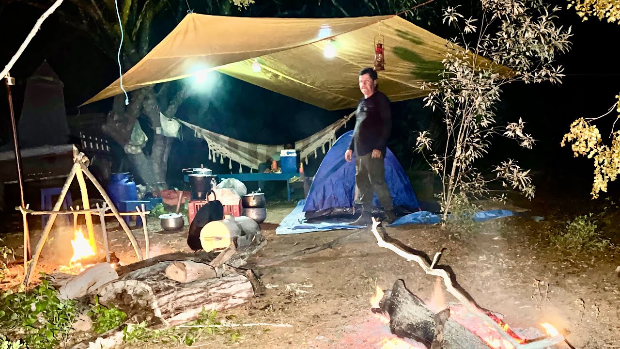 ALMOÇO E CAMPING ⛺️ UMA NOITE NA FLORESTA 