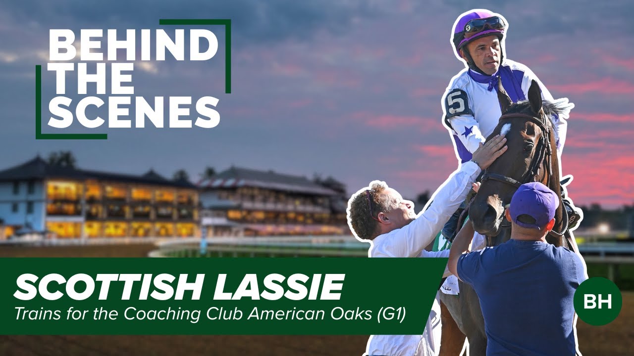 Scottish Lassie Trains for the Coaching Club American Oaks at Saratoga Race Course