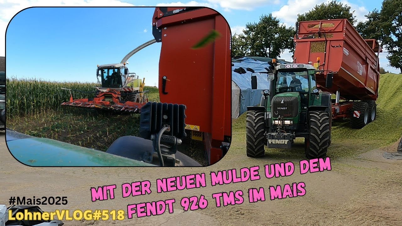 LohnerVLOG#518  NEUER Muldenkipper hat Ersteinsatz im Mais I Fendt 926 TMS mit Krampe BigBody 790