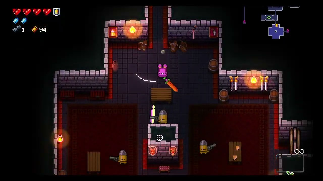 Enter the Gungeon S01E90, Bullet, Rainbow Run, Gunther, Lich, The Exotic, Combined Rifle, Magazine r