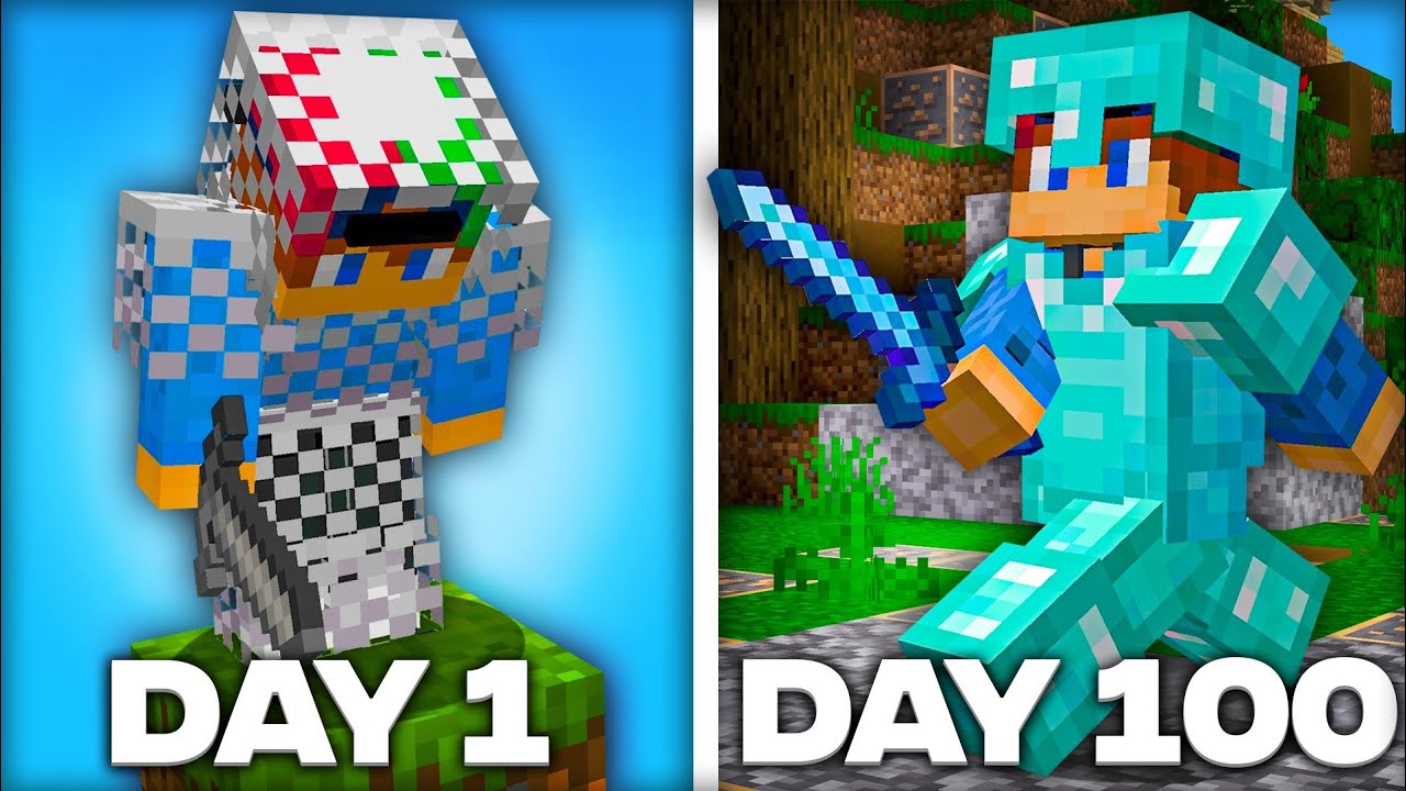 I Survived 100 Days In Skywars