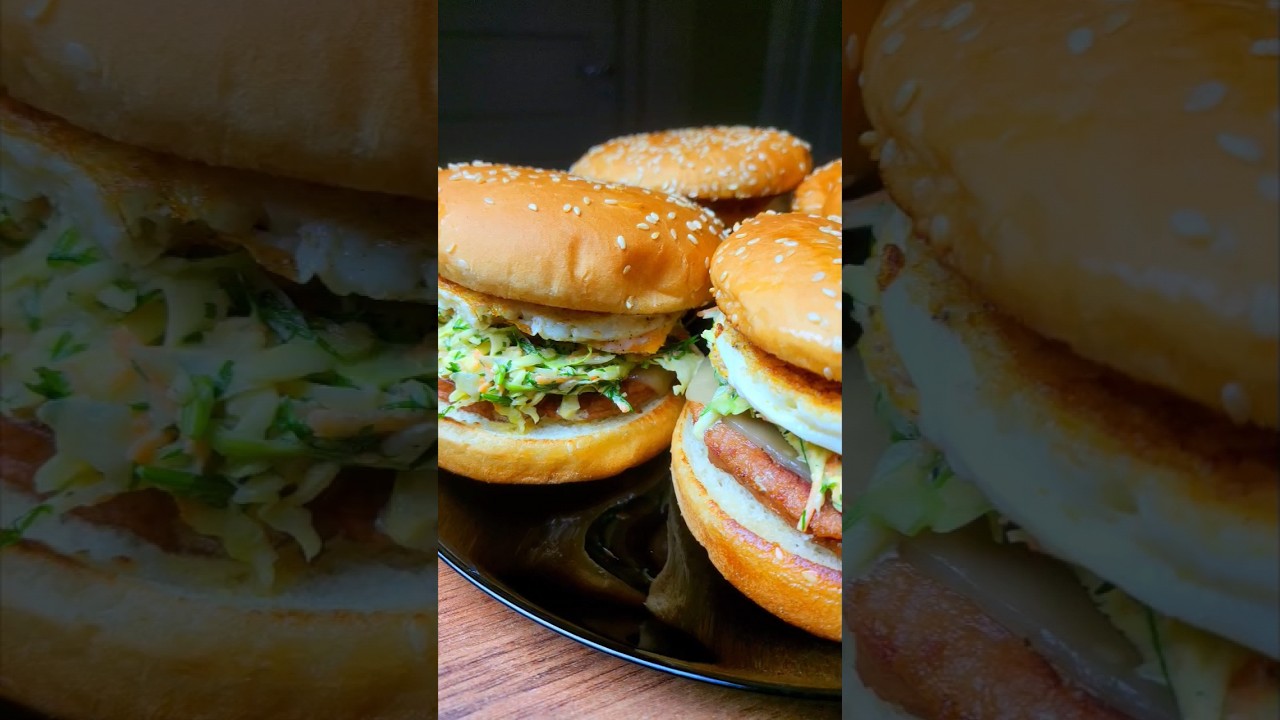 COLE SLAW BURGER 🍔🍔🍔 #howto #cooking #recipe #food #easyrecipe