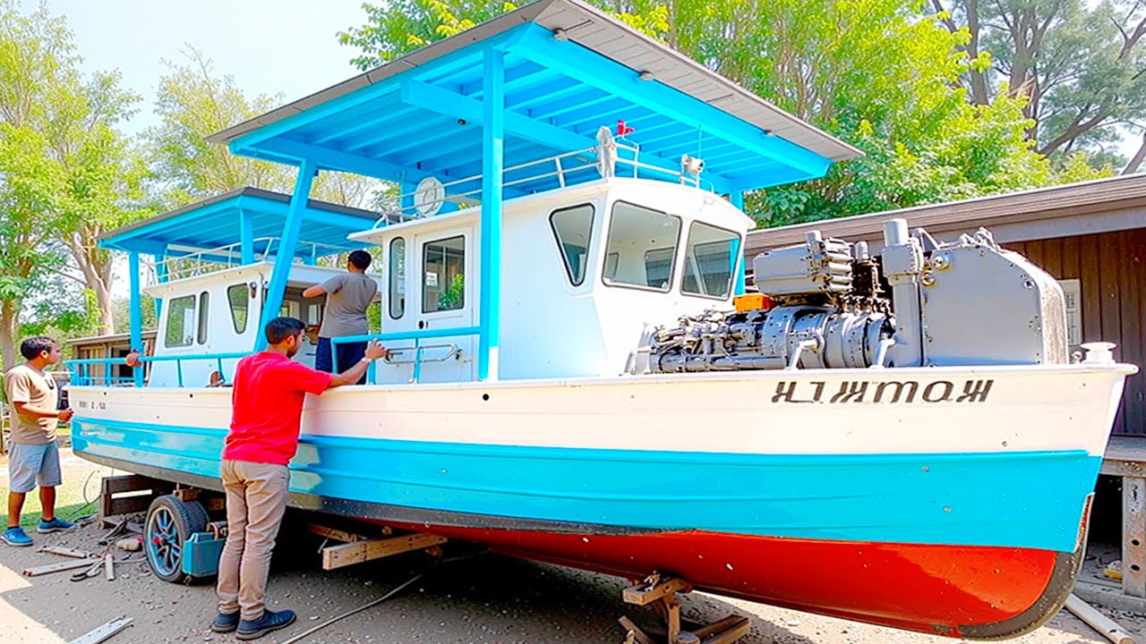Man Builds Full-Size BOAT with Car Engine | Start to Finish by ‪@JJfishing19marine