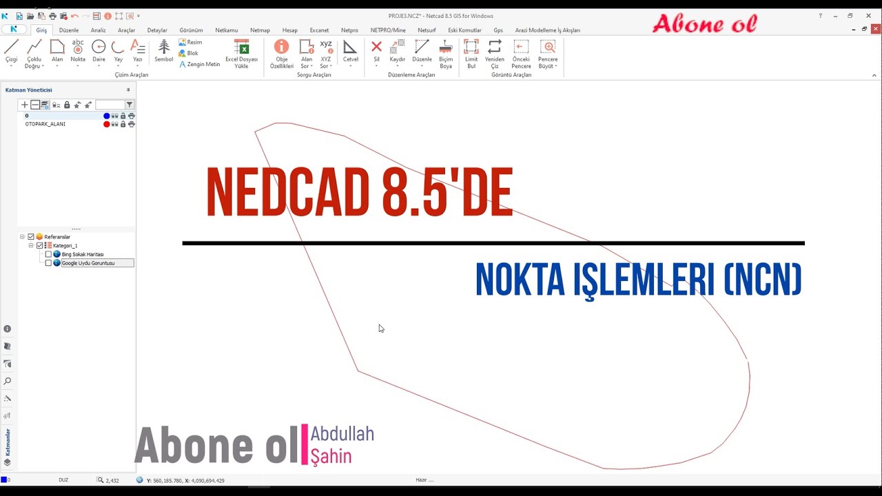 Netcad 8.5'te Nokta Dosyası Yükleme, Ekrana Yazdırma , Dışa Aktarma #netcad #netcad8 #noktaişlemleri