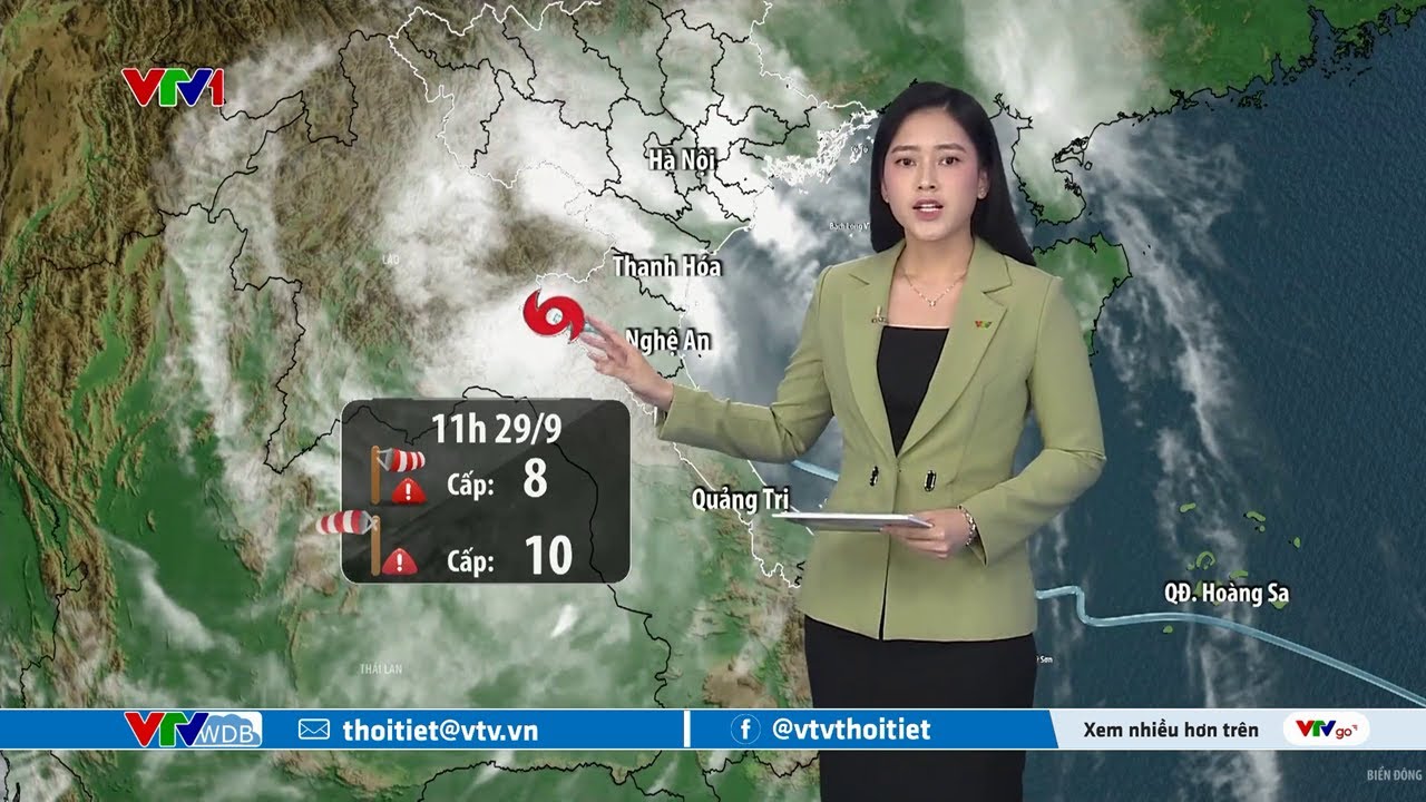 Bão số 10 suy yếu chậm vẫn giữ cường độ cấp 8 | VTVWDB