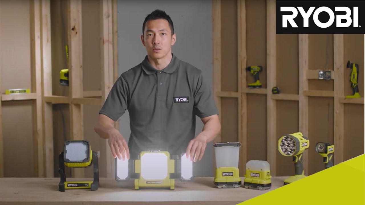 RYOBI Beleuchtungssortiment | Flächenleuchten | Strahler | Taschenlampen #ryobi #beleuchtung