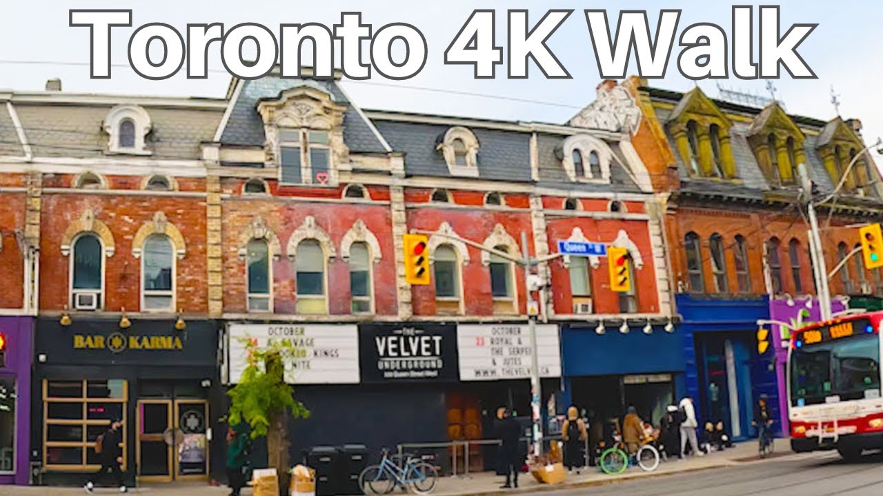 Toronto 4K -- Explore the Vibrant Queen Street West -- 4K Walking Tour