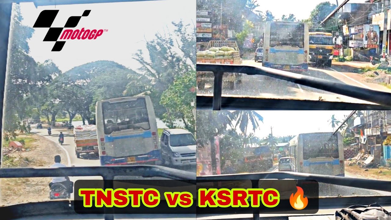 KSRTC vs TNSTC Bus race on single Way road 🔥 | tnstc on fire🔥| tnstc vs ksrtc | bus race tamilnadu |