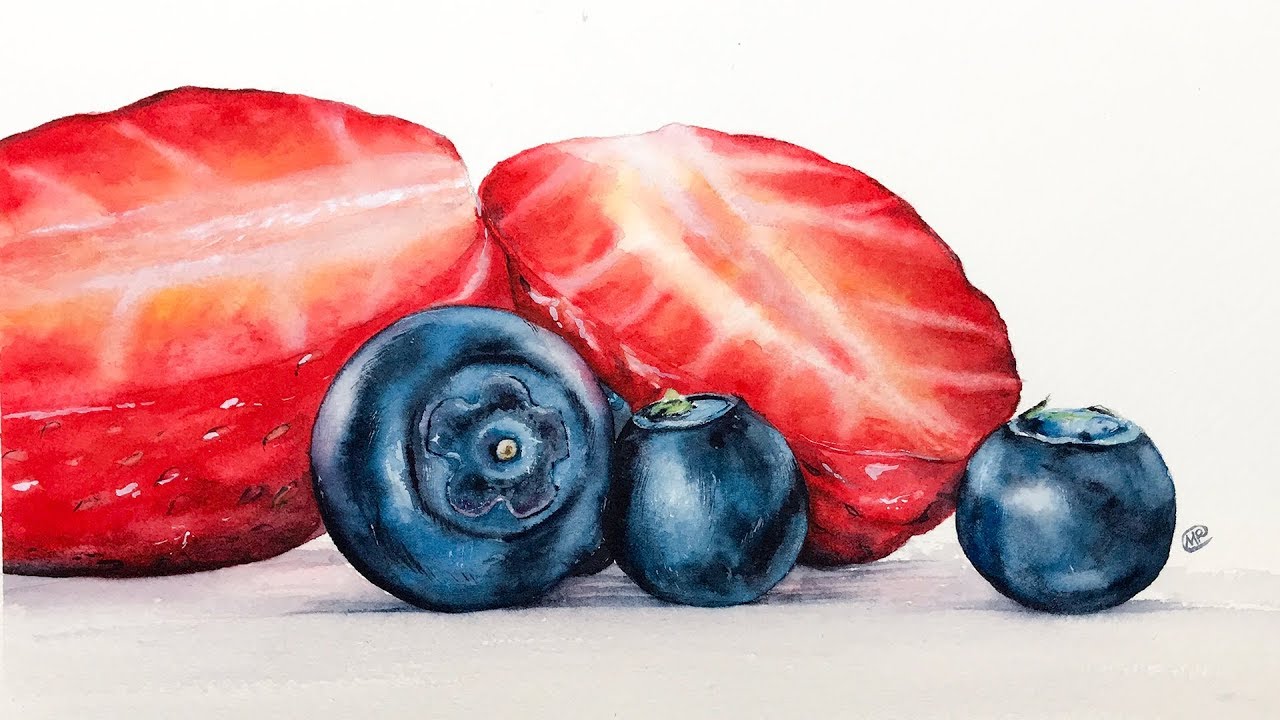 Watercolor Berries Painting Demo
