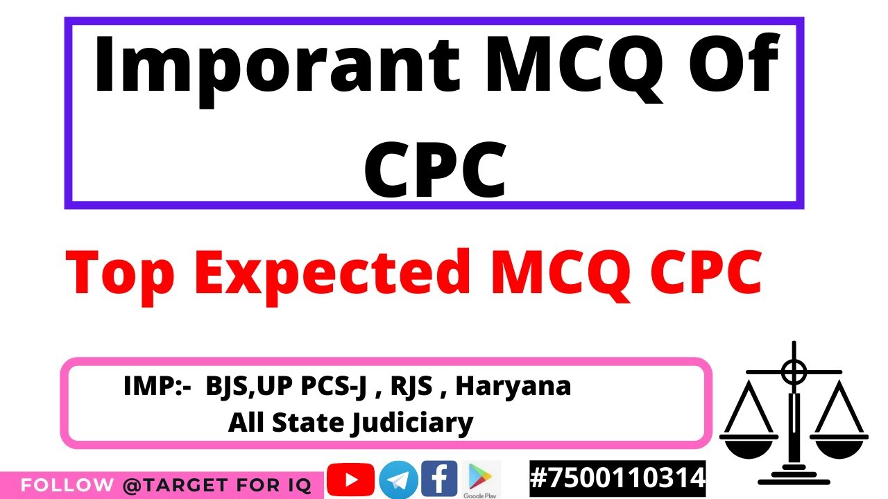 Important Mcqs on CPC |