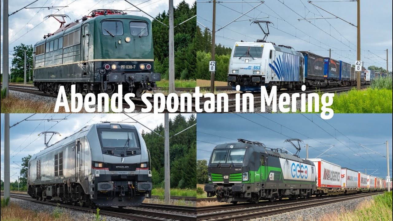 Abends spontan nach Mering: Bayernbahn 151, SETG 193, Railforce One 159, GAF, Robel und KLVs