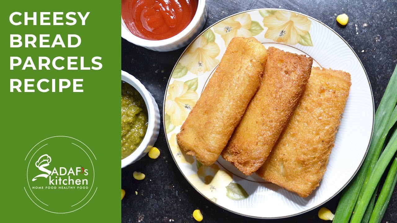 How to make Cheesy Bread Parcels - Cheesy Chicken Bread Parcel Recipe by Sadaf's Kitchen