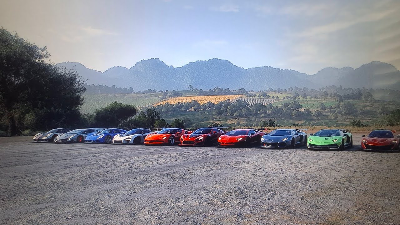 FH5 drag race Aventador SVJ P1 Aventador LP Aventador SV TS-RS SF90 Senna Venom F5 Veneno Zonda 5