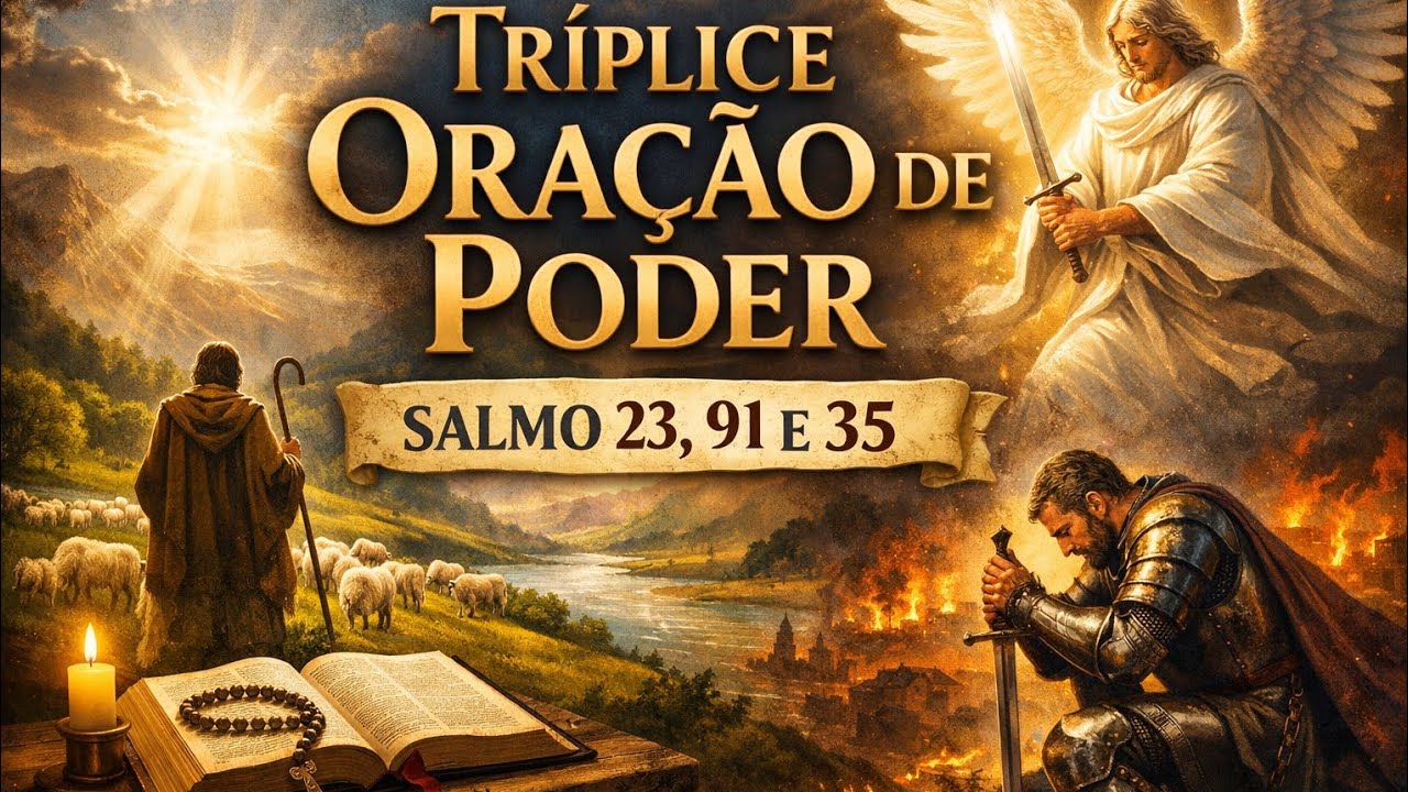 Salmos 23 + 91 + 35 — Oração de Poder Que Te Levanta e Te Livra de Todo Mal!#proteçãodivina #oração