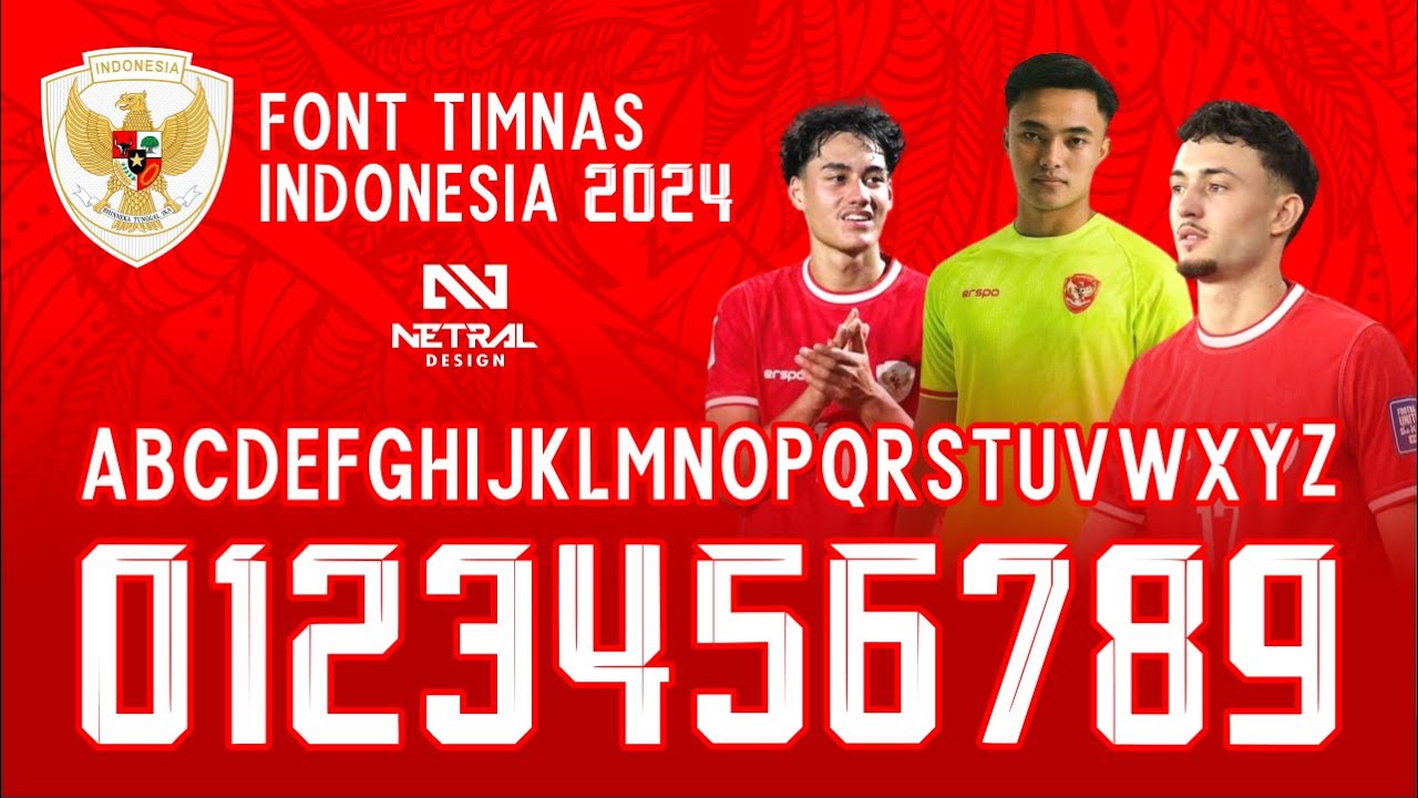 TIMNAS INDONESIA ERSPO 2024 FREE DOWNLOAD FONT TTF   JERSEY FONT   FONT FOOTBALL   JERSEY FONT