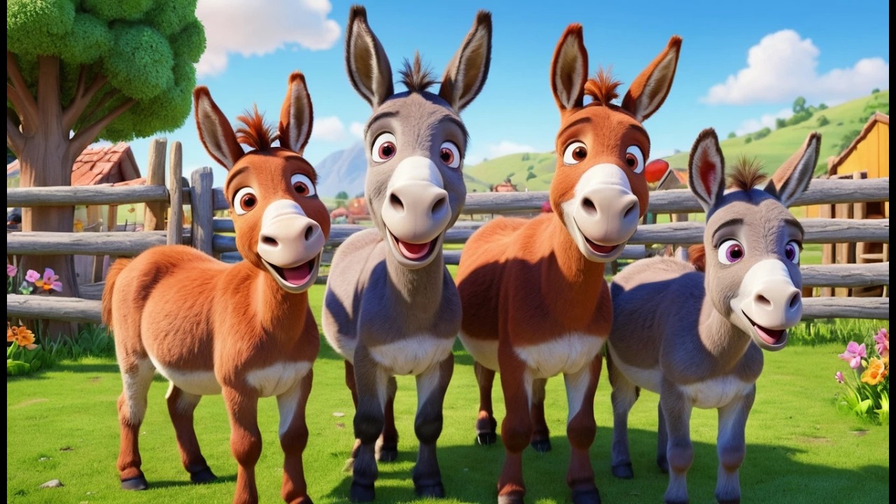 Cinco Burritos Bray Bray Bray | Canciones de la Granja y Rimas Infantiles