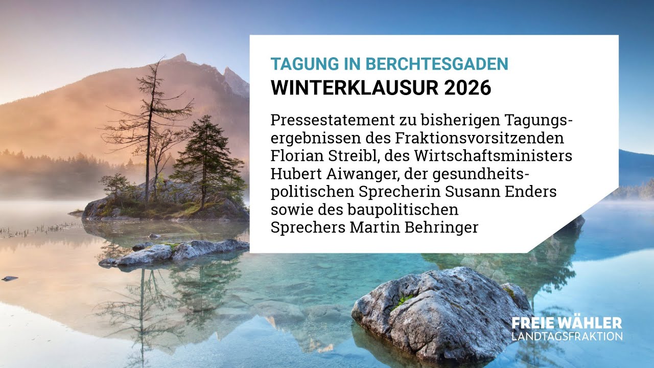 Florian Streibl, Hubert Aiwanger, Susann Enders und Martin Behringer zu Ergebnissen der Klausur