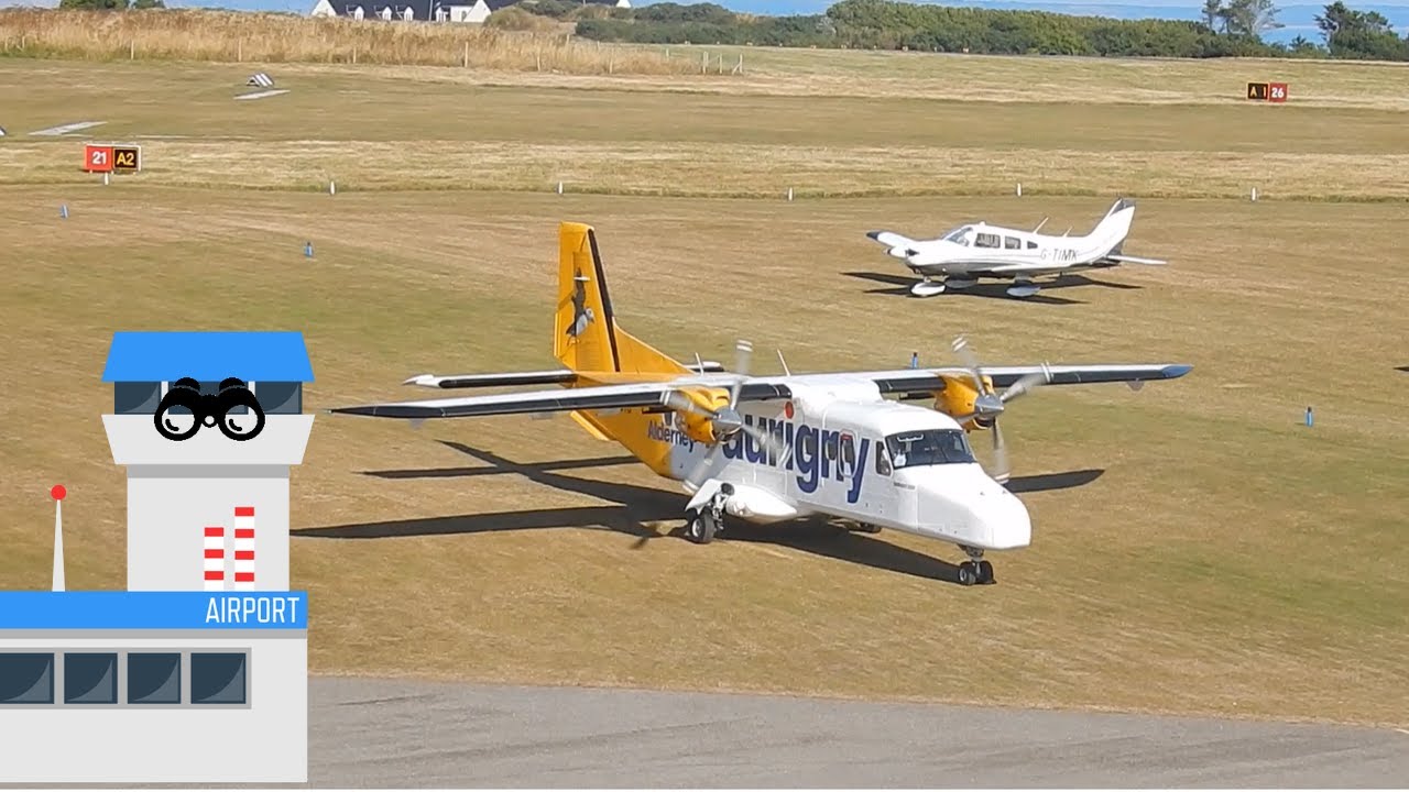 Planespotting from Airport Control Tower! ~ Alderney Airport